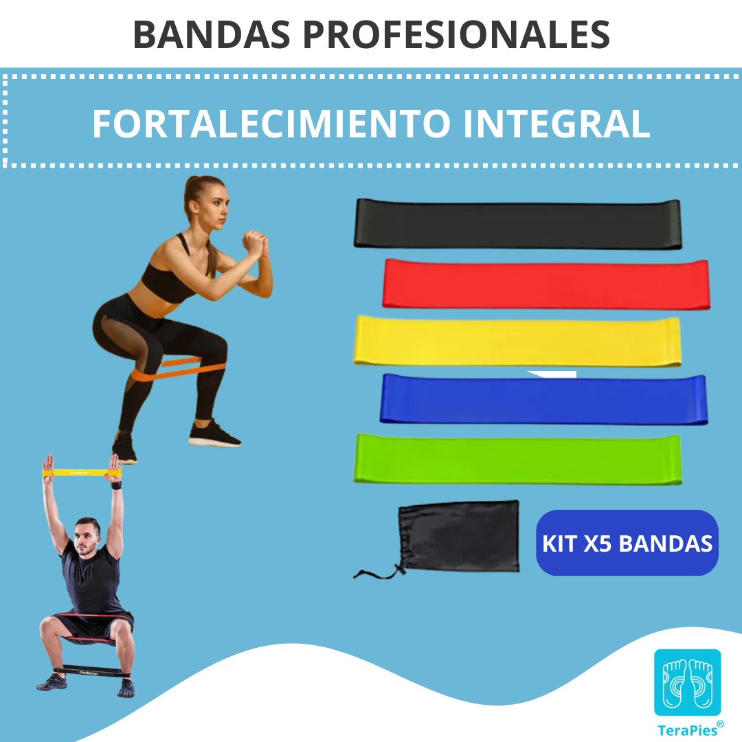 KIT X5 BANDAS PROFESIONALES FORTALECIMIENTO