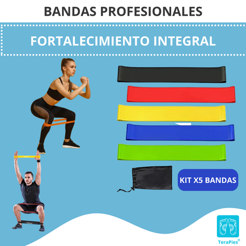 KIT X5 BANDAS PROFESIONALES FORTALECIMIENTO
